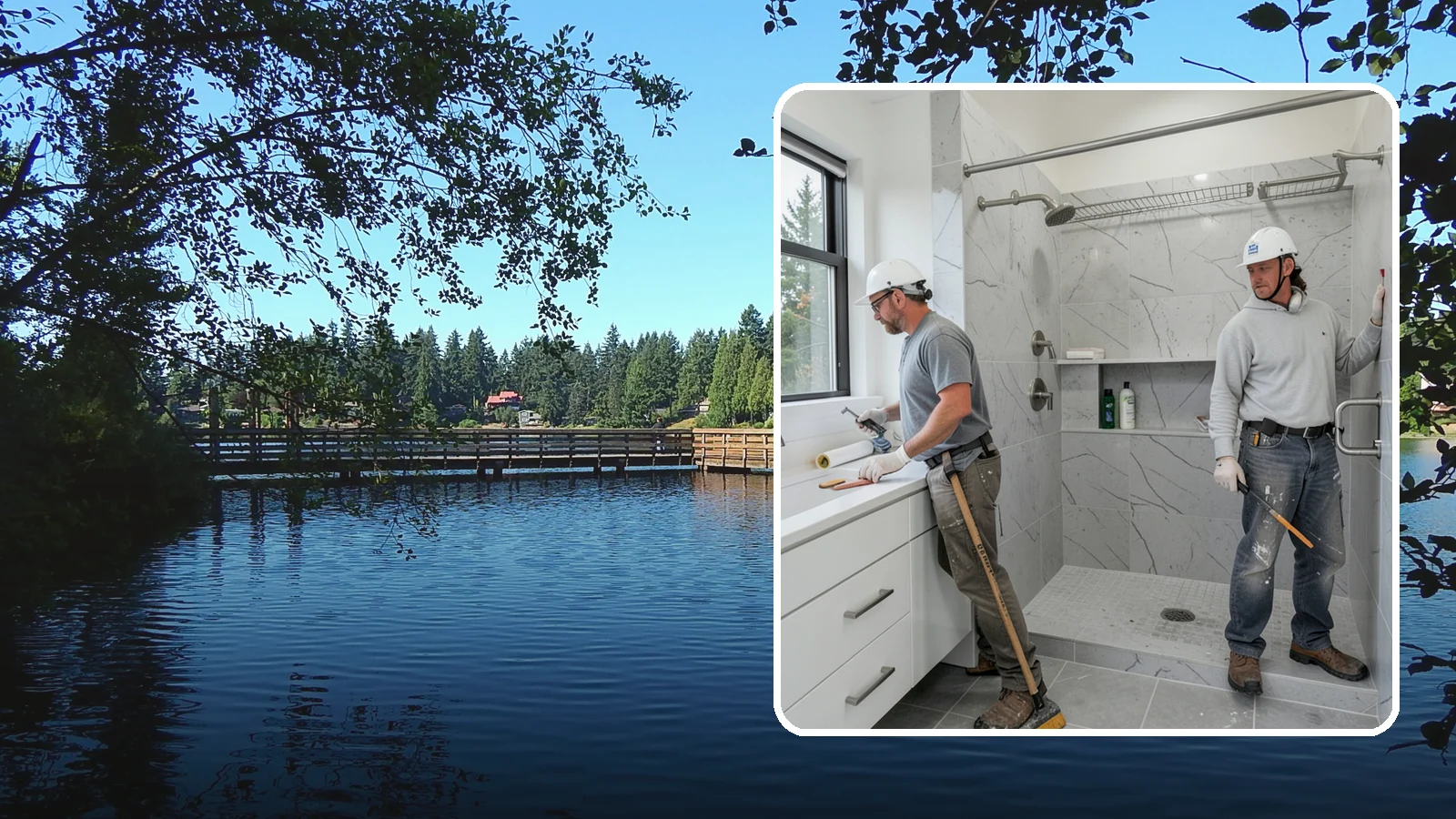 Shower Niche Installation in Federal Way, King County, WA - A shower niche installation carves a recessed shelf into the wall for tidy, reachable storage.