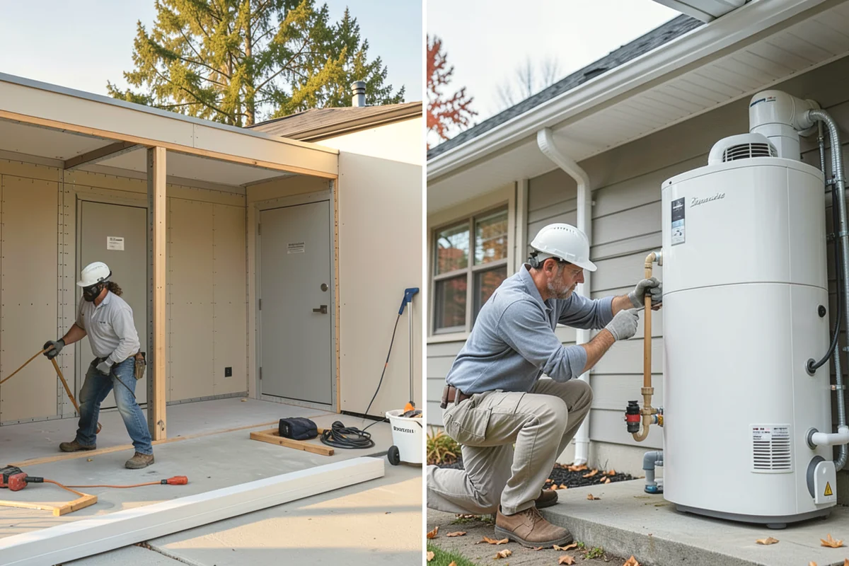 Shower Niche Installation in La Conner, Skagit County, WA - Locate the niche between wall studs