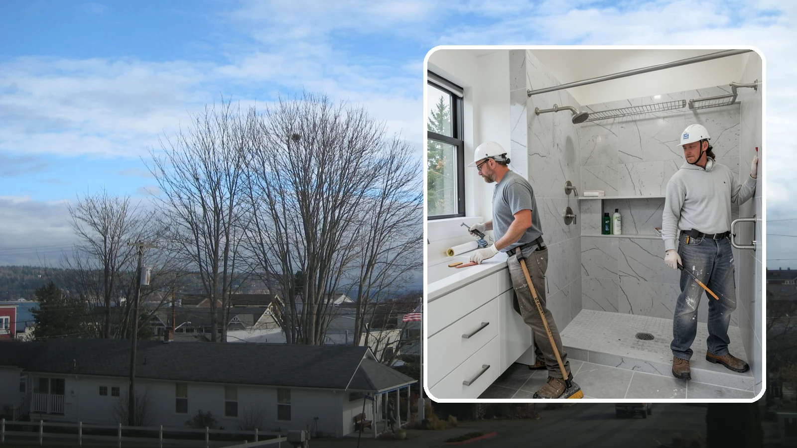 Shower Niche Installation in Langley, Island County, WA - A shower niche installation carves a recessed shelf into the wall for tidy, reachable storage.