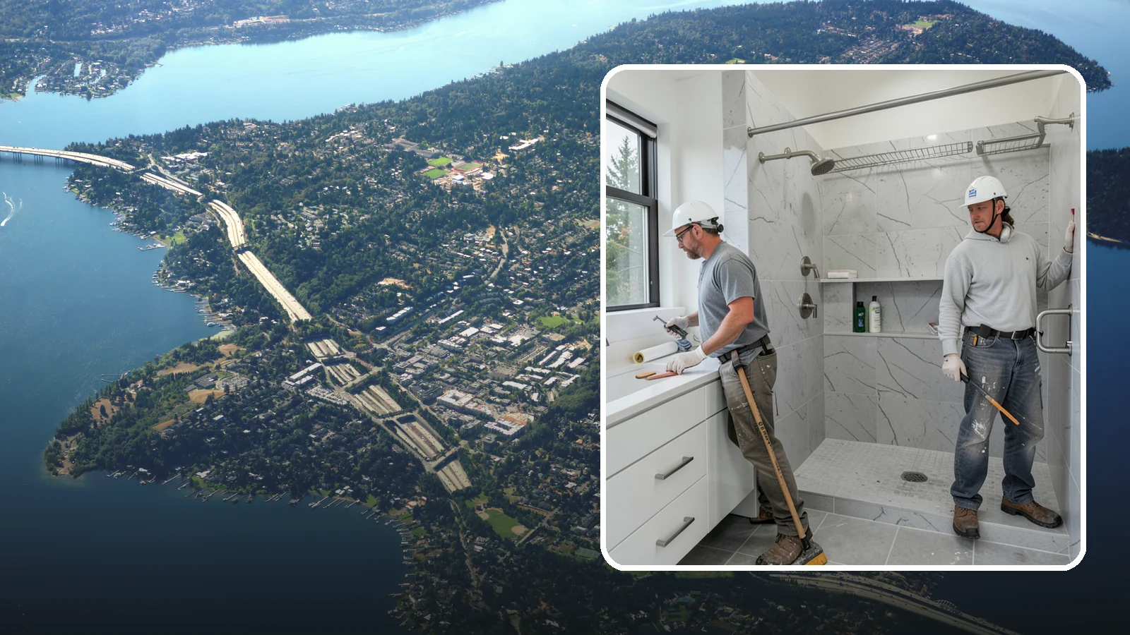 Shower Niche Installation in Mercer Island, King County, WA - A shower niche installation carves a recessed shelf into the wall for tidy, reachable storage.
