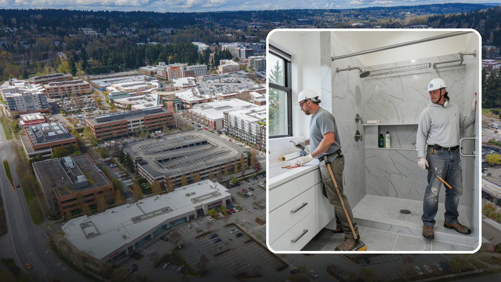 Shower Niche Installation in Redmond, King County, WA - A shower niche installation carves a recessed shelf into the wall for tidy, reachable storage.