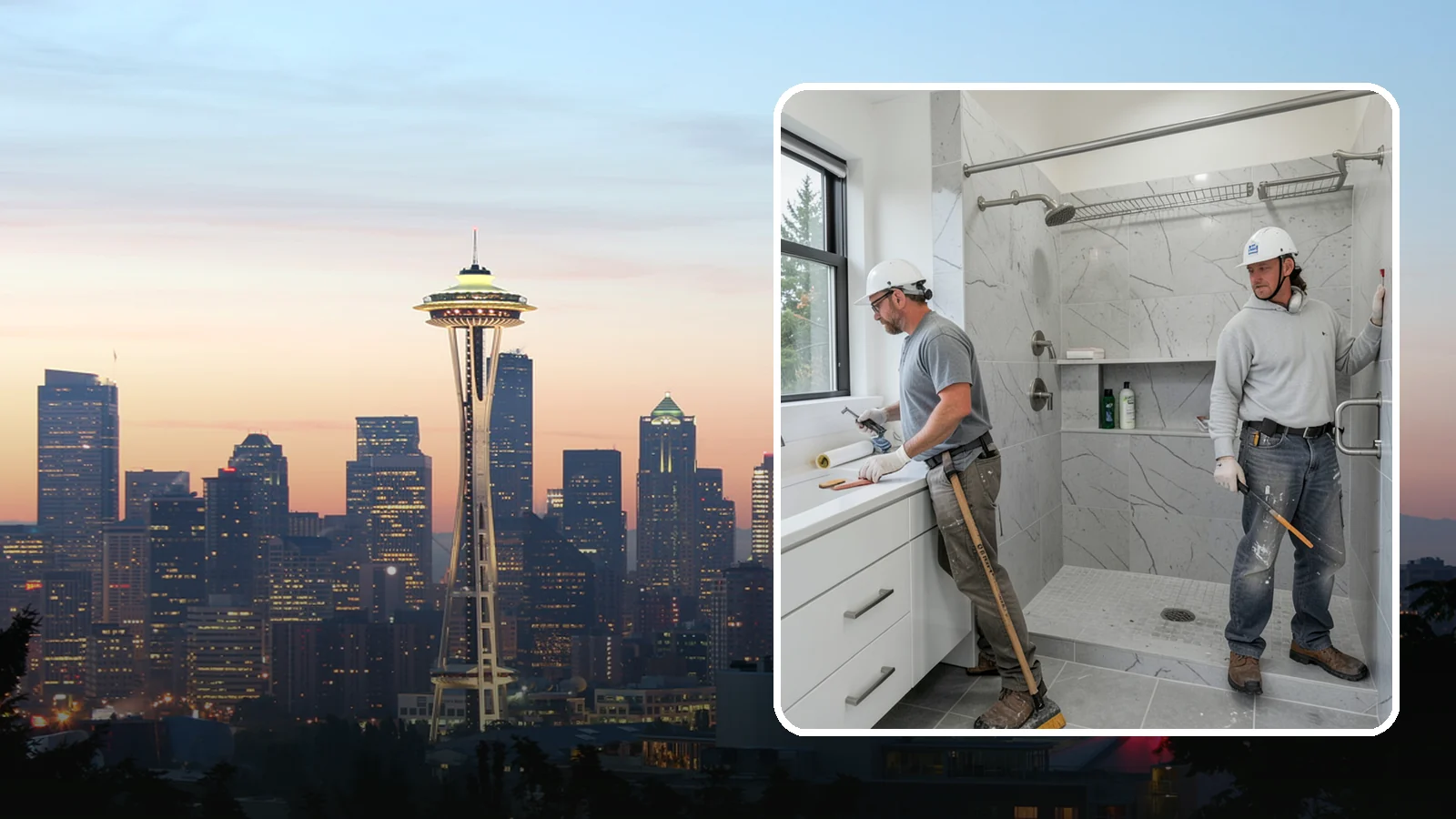 Shower Niche Installation in Seattle, King County, WA - A shower niche installation carves a recessed shelf into the wall for tidy, reachable storage.