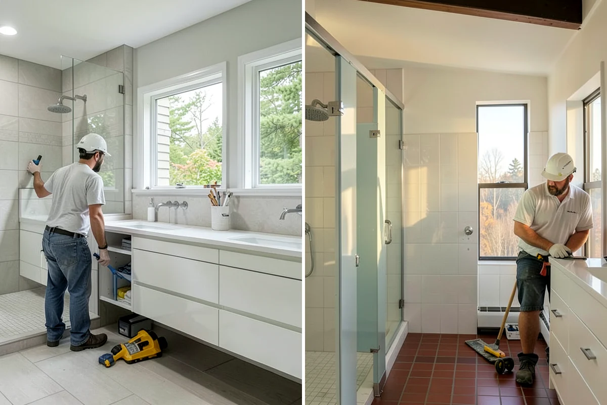 Shower Niche Installation in Shoreline, King County, WA - Locate the niche between wall studs