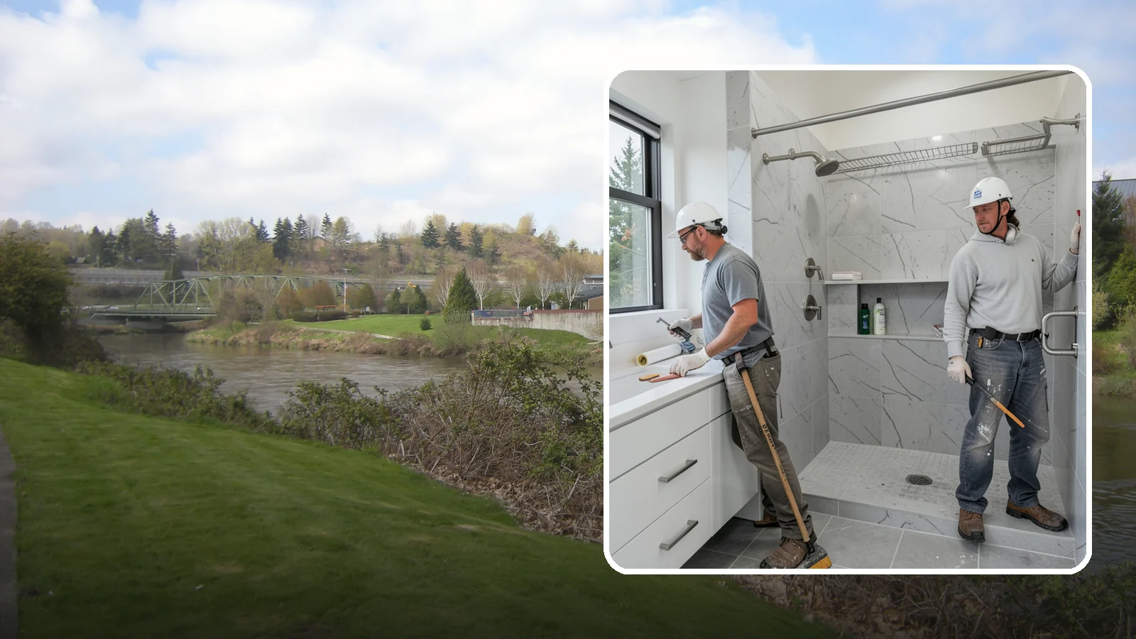Shower Niche Installation in Tukwila, King County, WA - A shower niche installation carves a recessed shelf into the wall for tidy, reachable storage.