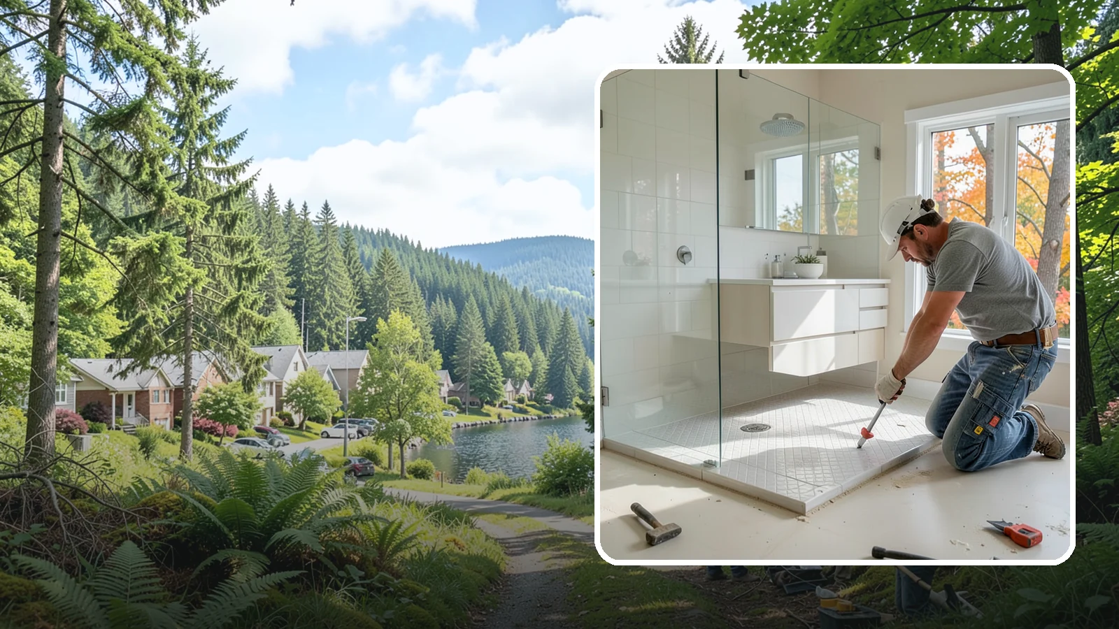 Shower Pan Installation in Lake Forest Park, King County, WA - A shower pan installation lays a properly sloped, watertight base beneath your shower.