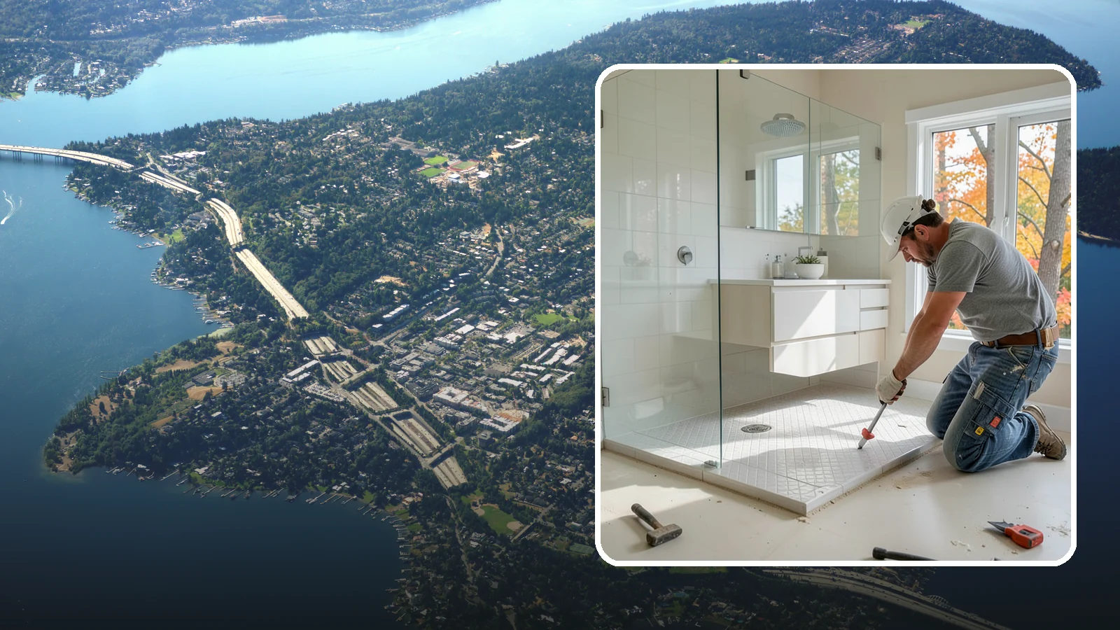 Shower Pan Installation in Mercer Island, King County, WA - A shower pan installation lays a properly sloped, watertight base beneath your shower.