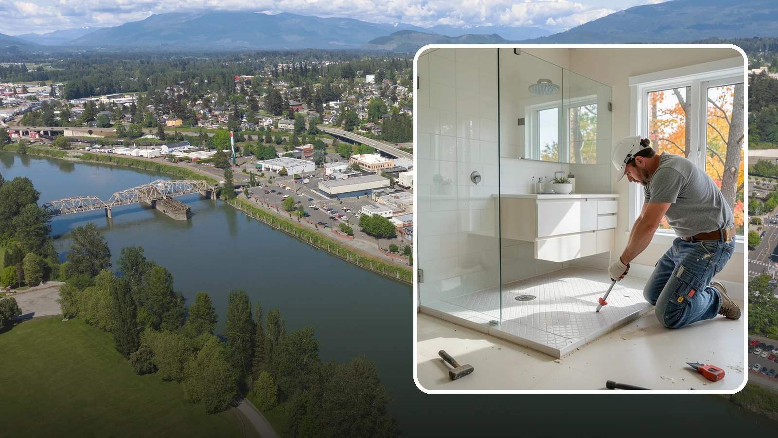 Shower Pan Installation in Mount Vernon, Skagit County, WA - A shower pan installation lays a properly sloped, watertight base beneath your shower.