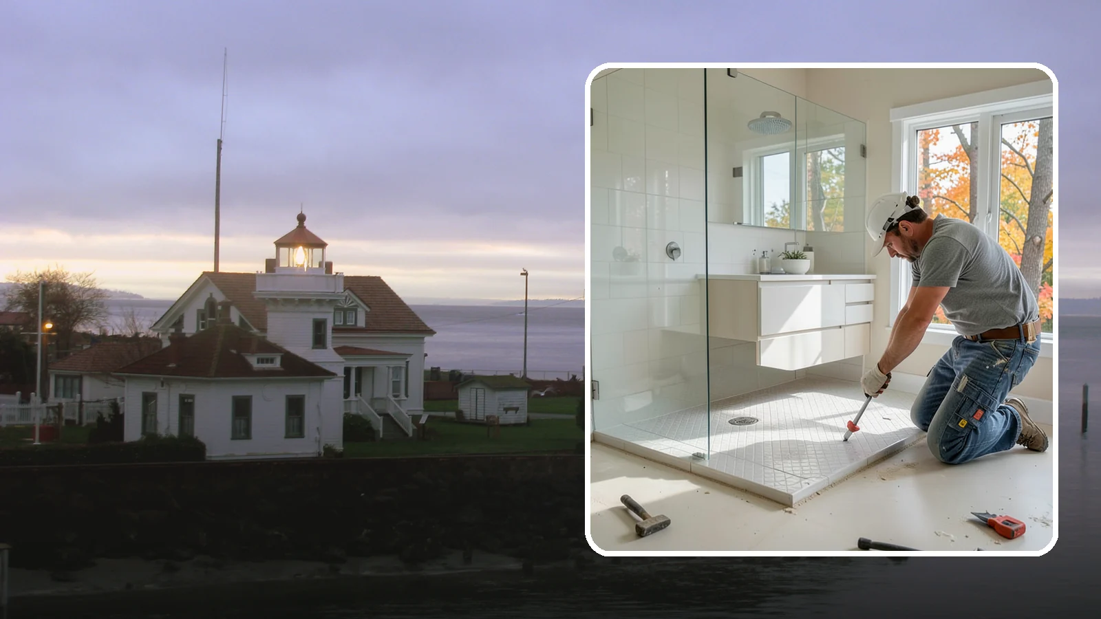 Shower Pan Installation in Mukilteo, Snohomish County, WA - A shower pan installation lays a properly sloped, watertight base beneath your shower.