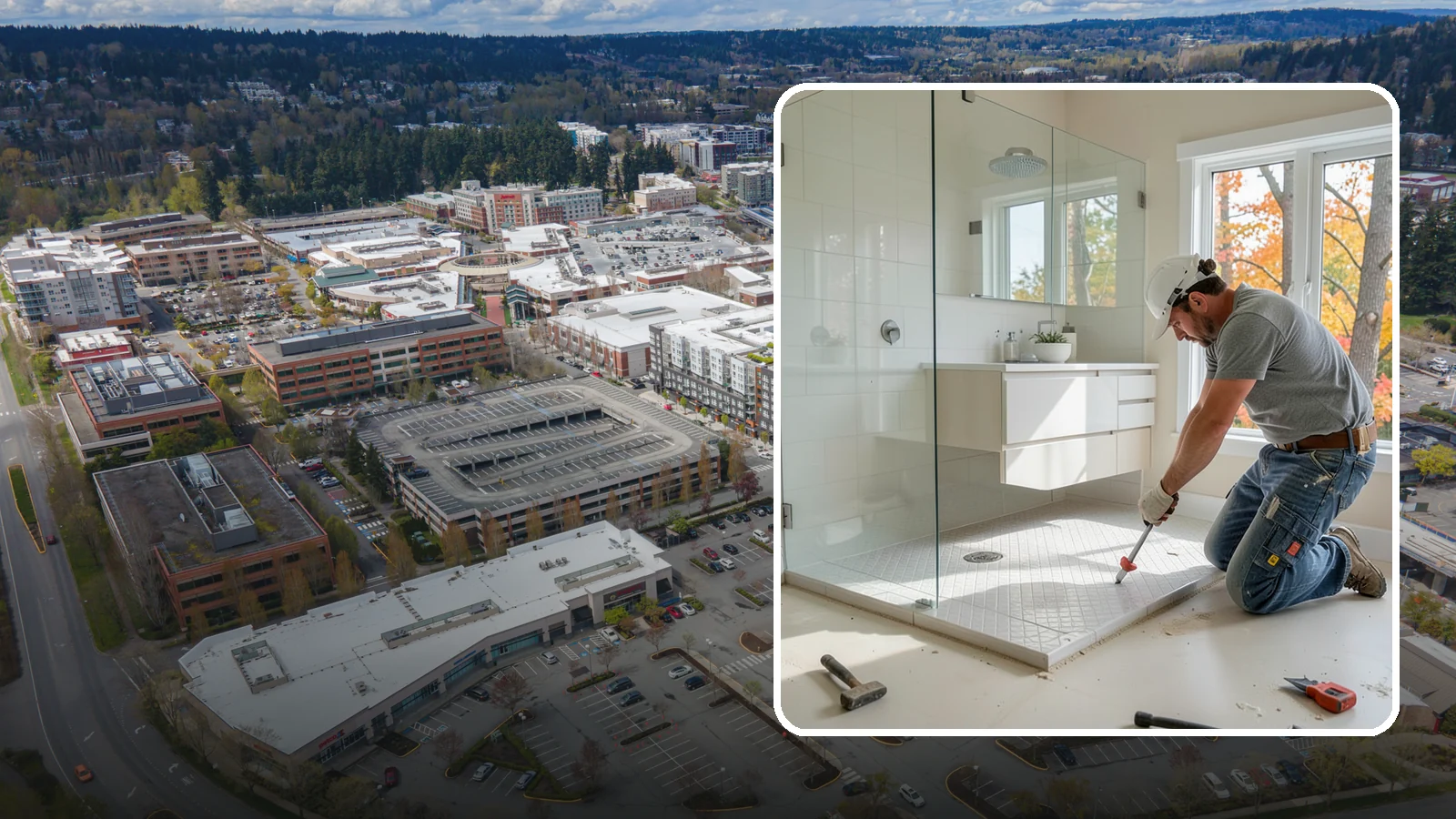 Shower Pan Installation in Redmond, King County, WA - A shower pan installation lays a properly sloped, watertight base beneath your shower.