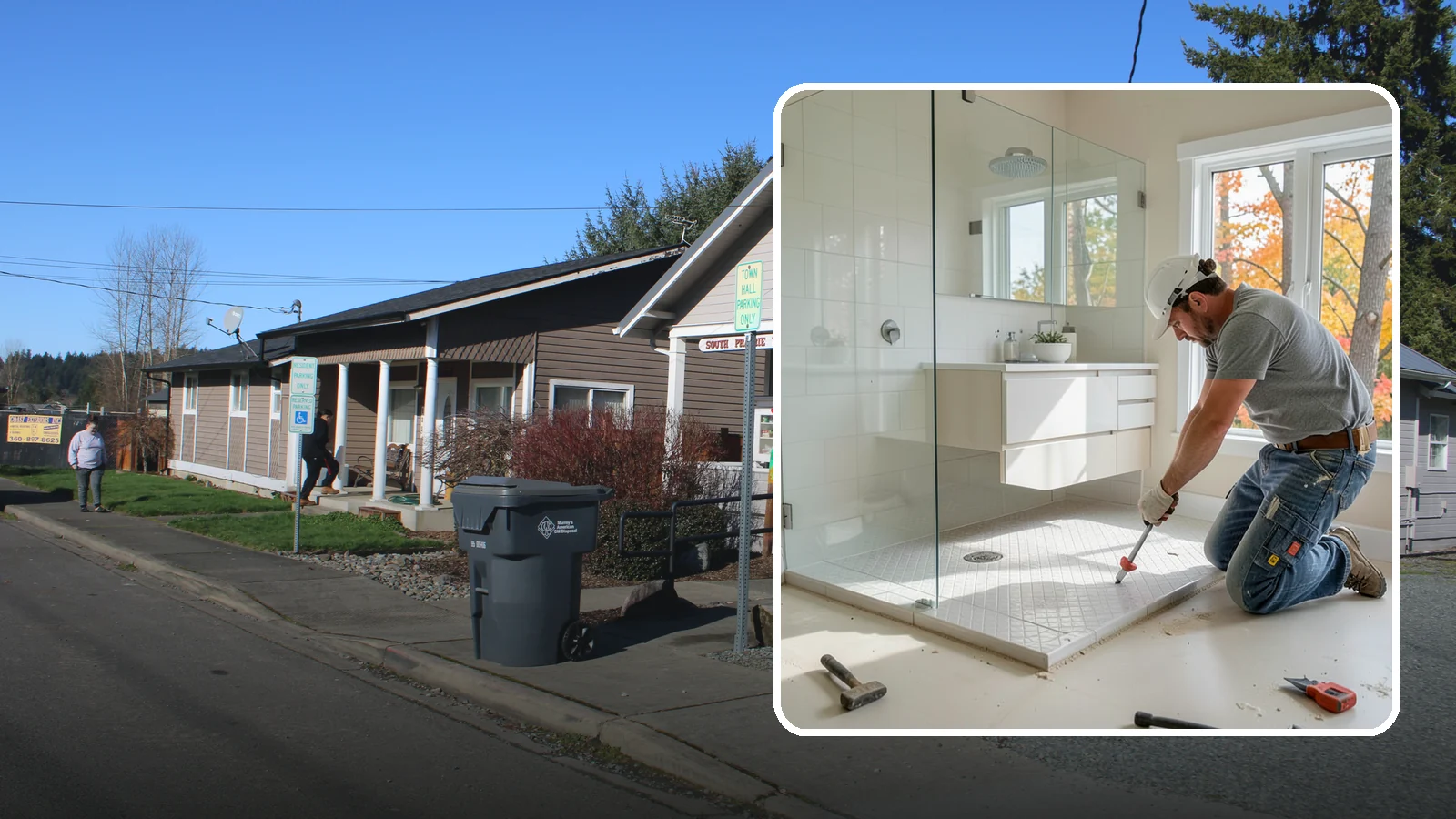 Shower Pan Installation in South Prairie, Pierce County, WA - A shower pan installation lays a properly sloped, watertight base beneath your shower.