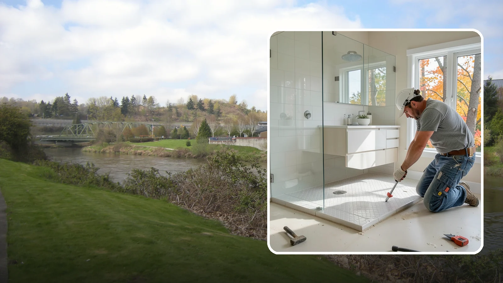 Shower Pan Installation in Tukwila, King County, WA - A shower pan installation lays a properly sloped, watertight base beneath your shower.