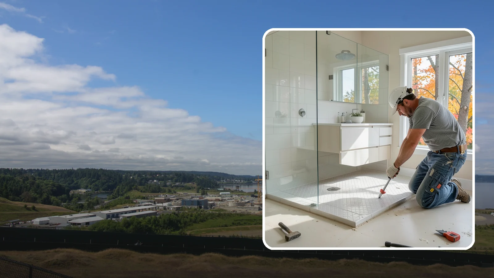 Shower Pan Installation in University Place, Pierce County, WA - A shower pan installation lays a properly sloped, watertight base beneath your shower.
