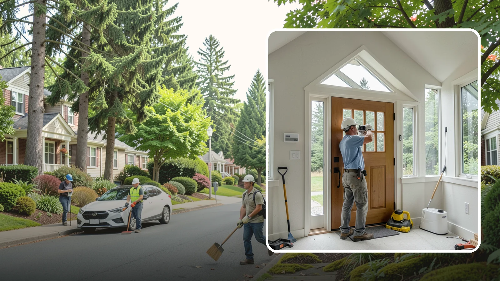 Sidelight Installation in Beaux Arts Village, King County, WA - Slender sidelight windows flanking your entry that flood the foyer with natural light.