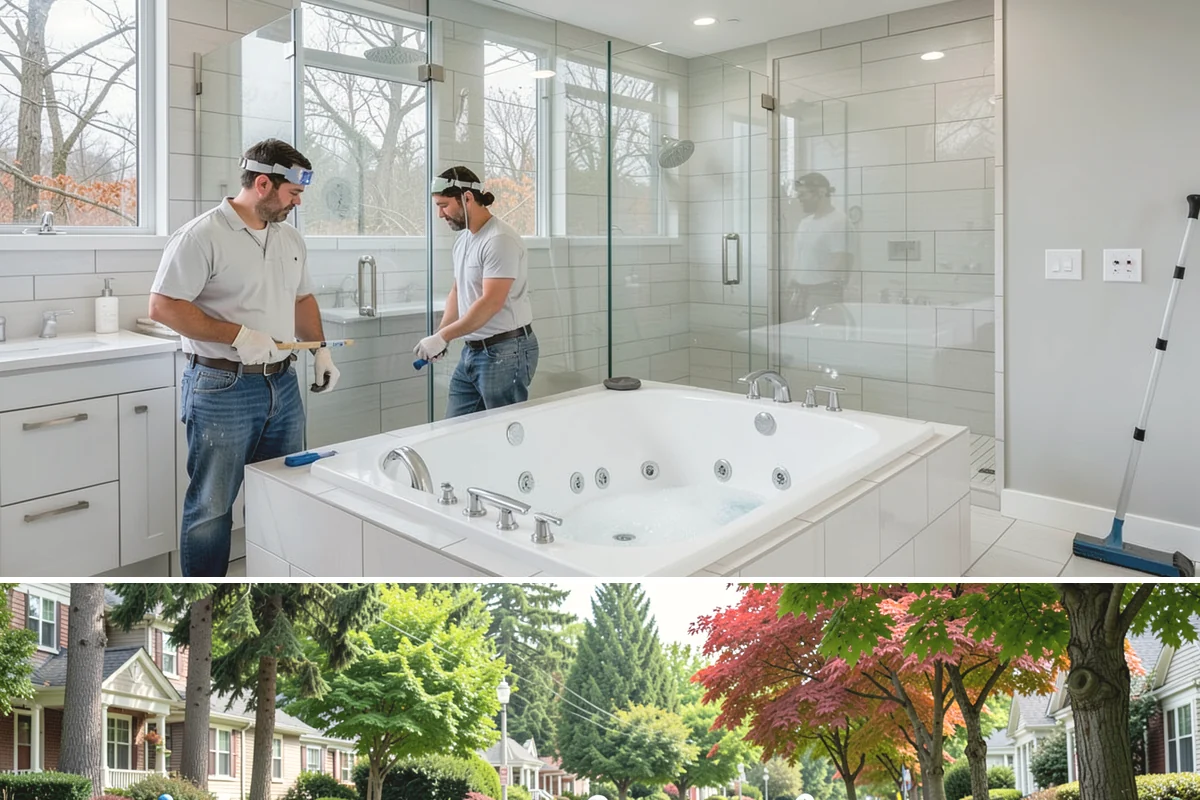 Sidelight Installation in Beaux Arts Village, King County, WA - Because sidelights widen an exterior opening, drier months are the best time to install them.