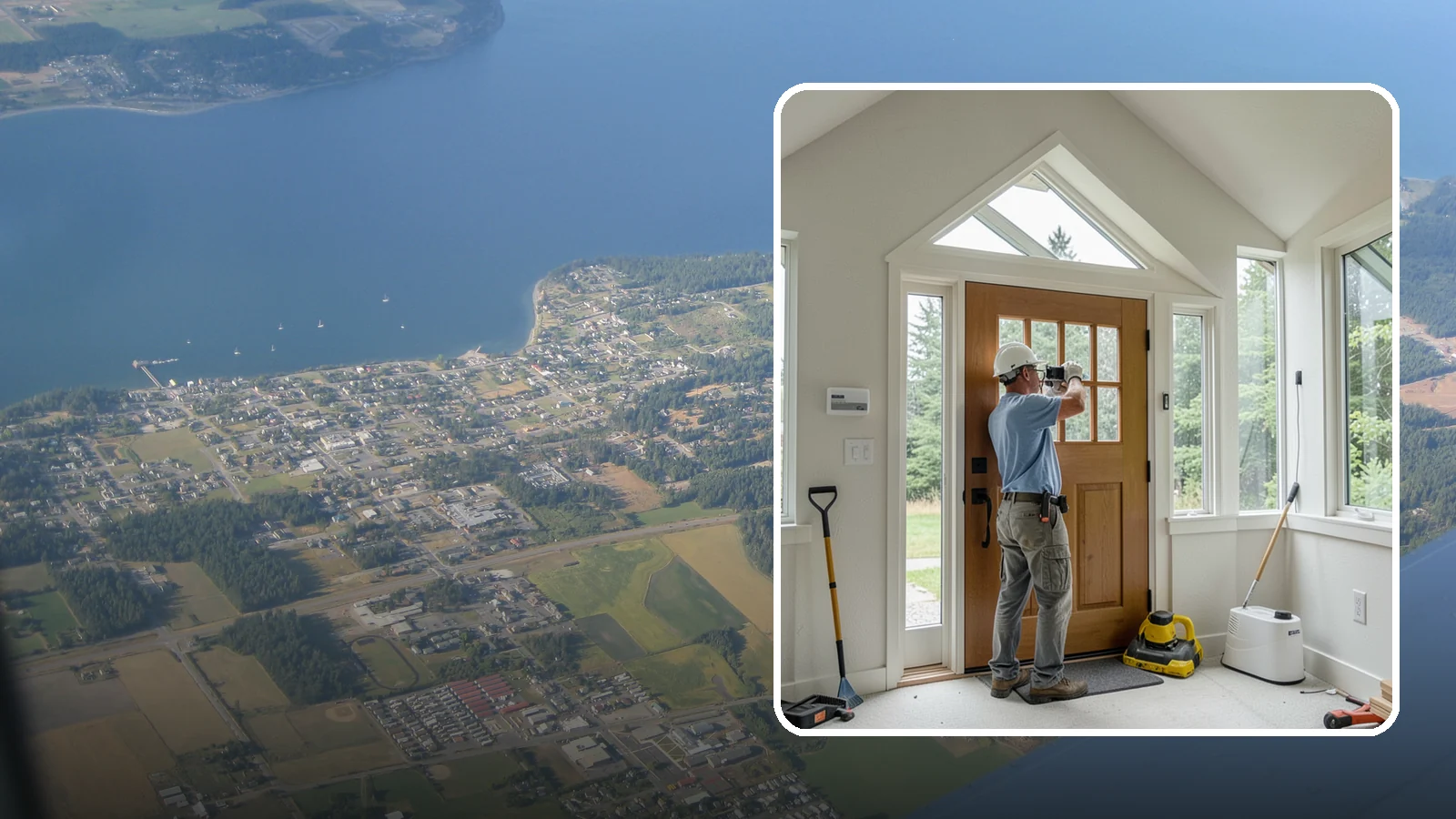 Sidelight Installation in Coupeville, Island County, WA - Slender sidelight windows flanking your entry that flood the foyer with natural light.