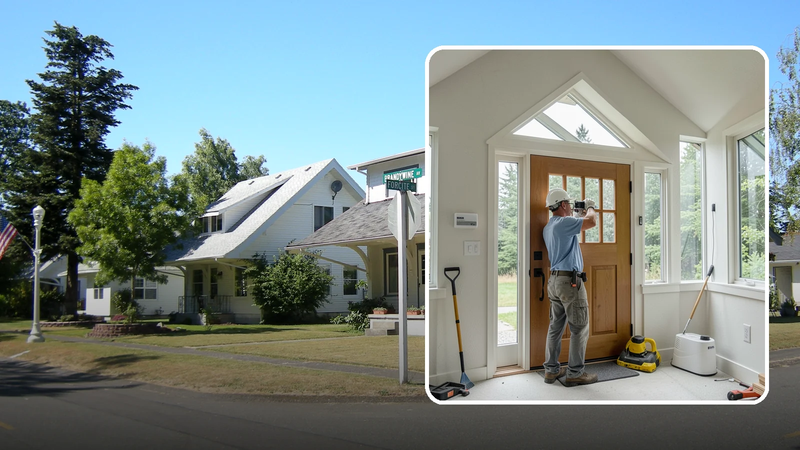 Sidelight Installation in DuPont, Pierce County, WA - Slender sidelight windows flanking your entry that flood the foyer with natural light.