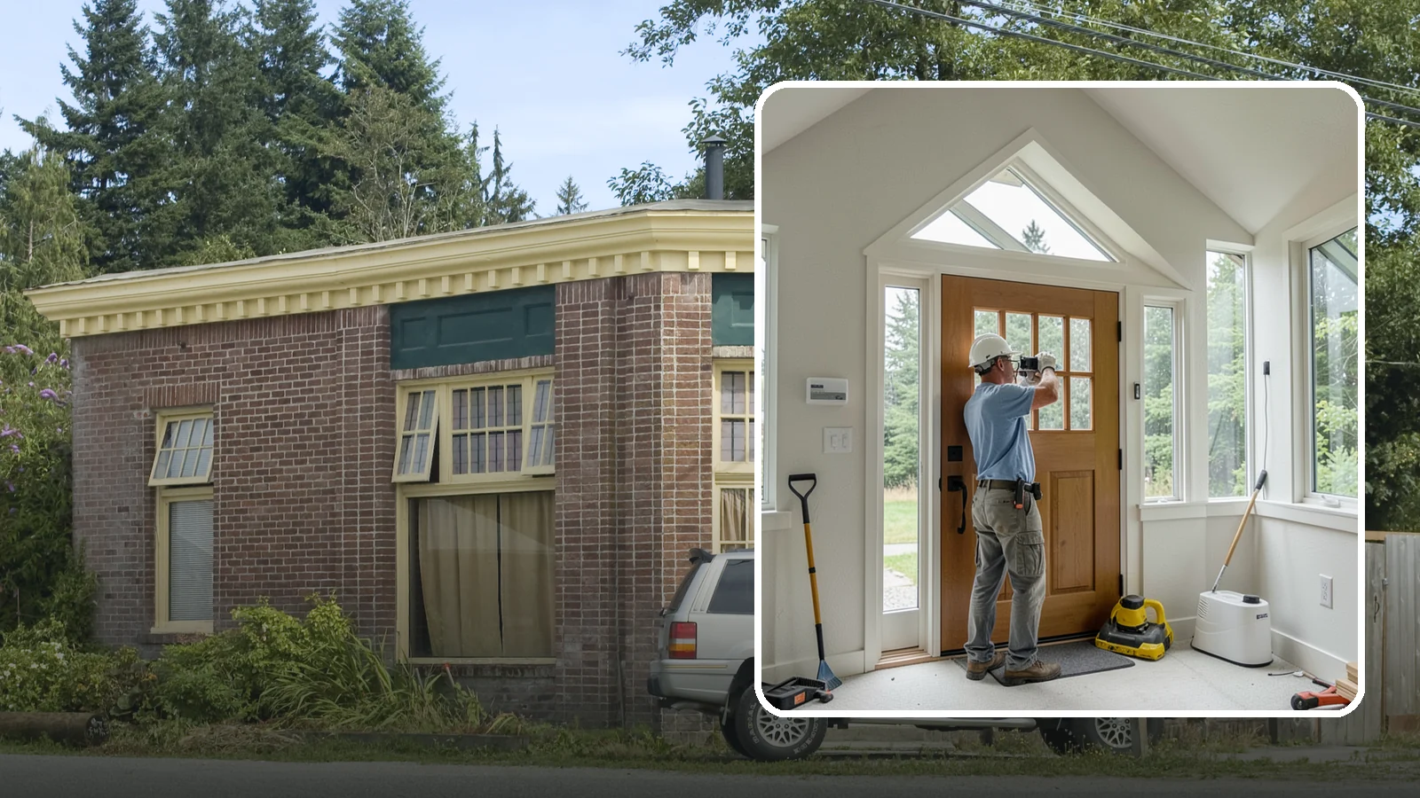 Sidelight Installation in Hamilton, Skagit County, WA - Slender sidelight windows flanking your entry that flood the foyer with natural light.