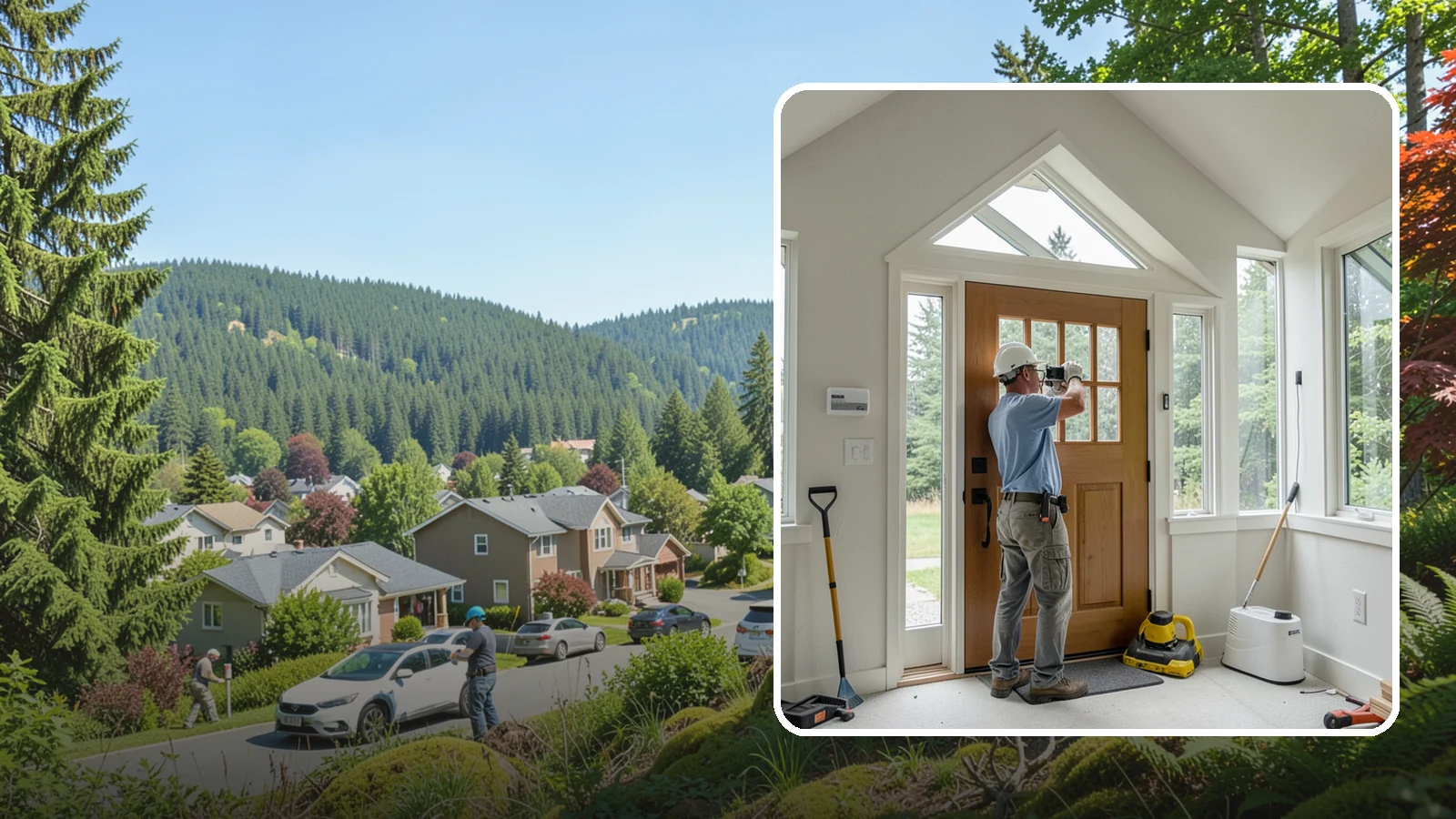 Sidelight Installation in Index, Snohomish County, WA - Slender sidelight windows flanking your entry that flood the foyer with natural light.