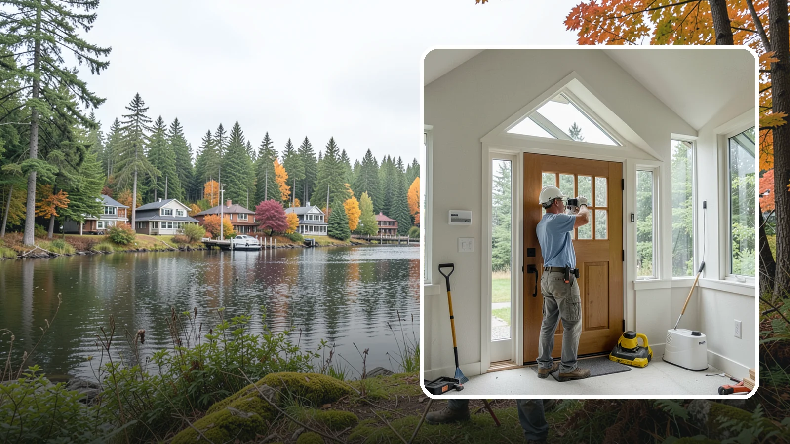 Sidelight Installation in La Conner, Skagit County, WA - Slender sidelight windows flanking your entry that flood the foyer with natural light.