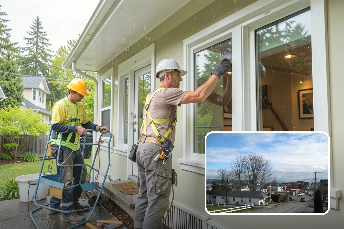 Sidelight Installation in Langley, Island County, WA - More natural light in a once-dark foyer
