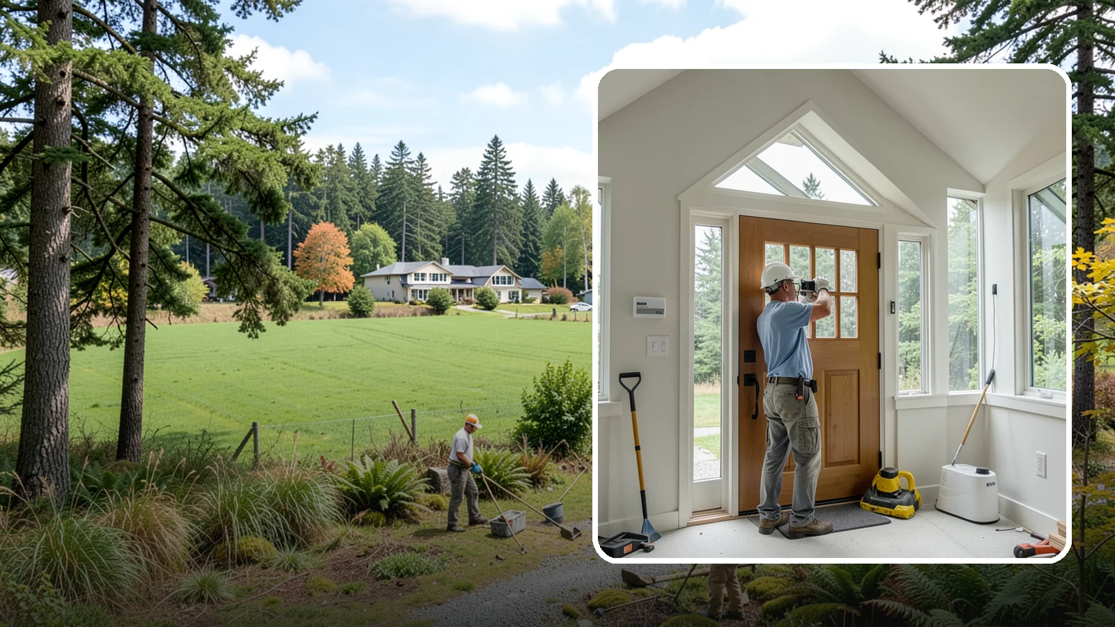 Sidelight Installation in Lyman, Skagit County, WA - Slender sidelight windows flanking your entry that flood the foyer with natural light.