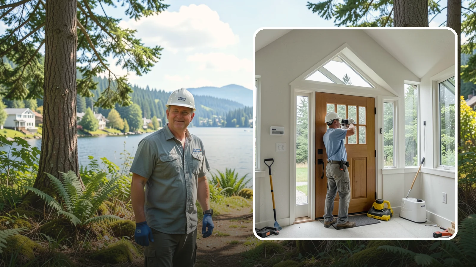 Sidelight Installation in Milton, King County, WA - Slender sidelight windows flanking your entry that flood the foyer with natural light.