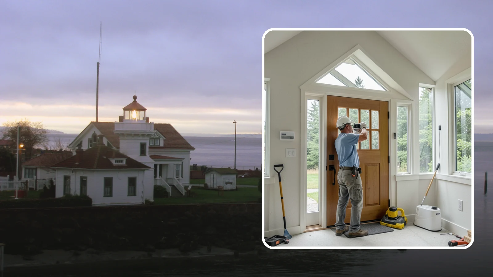 Sidelight Installation in Mukilteo, Snohomish County, WA - Slender sidelight windows flanking your entry that flood the foyer with natural light.