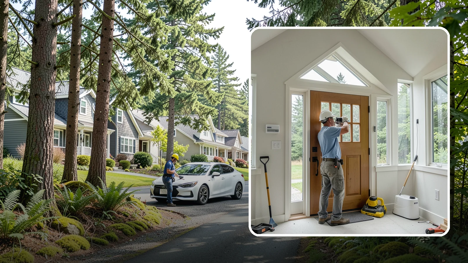 Sidelight Installation in Normandy Park, King County, WA - Slender sidelight windows flanking your entry that flood the foyer with natural light.