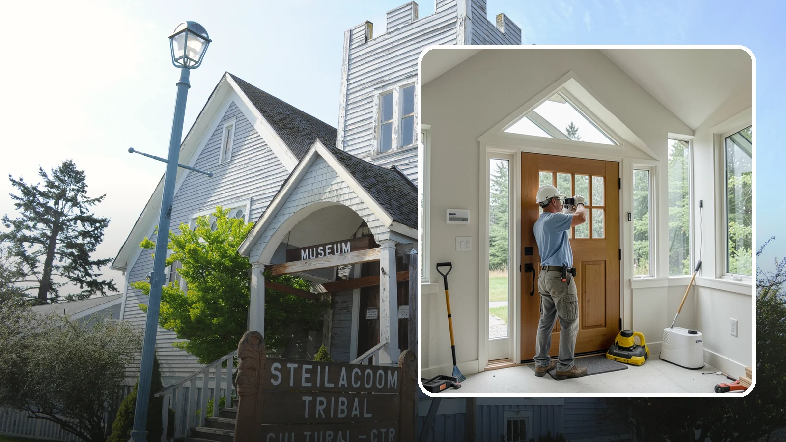 Sidelight Installation in Steilacoom, Pierce County, WA - Slender sidelight windows flanking your entry that flood the foyer with natural light.
