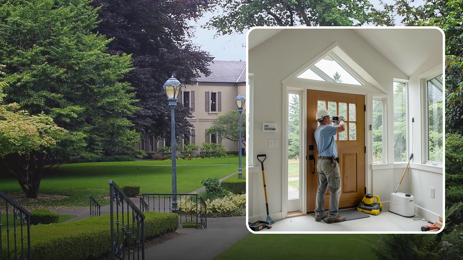 Sidelight Installation in Woodinville, King County, WA - Slender sidelight windows flanking your entry that flood the foyer with natural light.