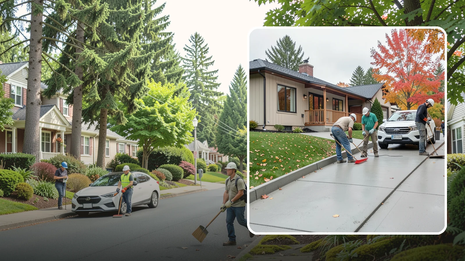 Sidewalk Installation in Beaux Arts Village, King County, WA - Code-compliant sidewalks poured with the slope and jointing needed to stay flat and safe in wet climates.