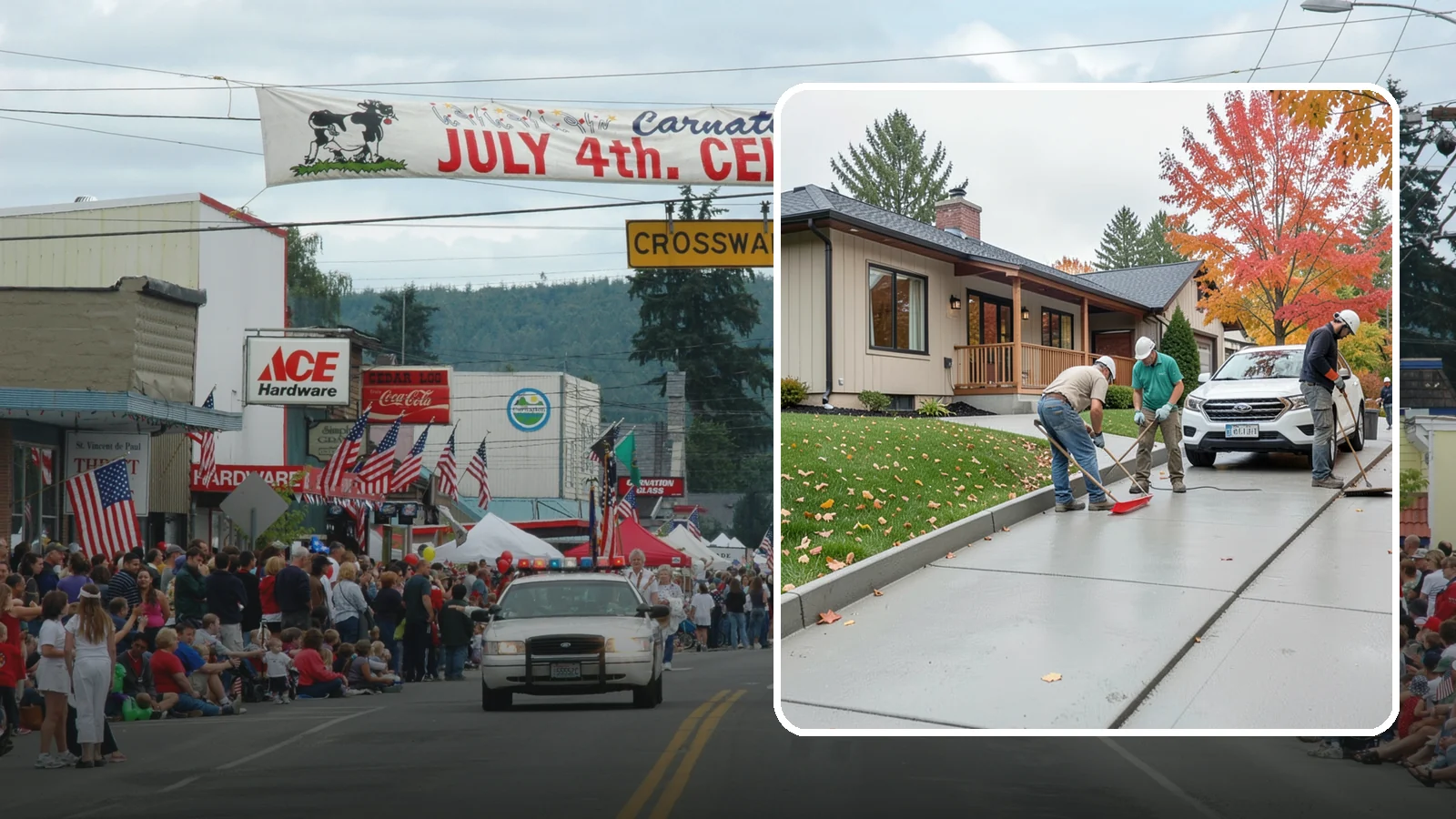 Sidewalk Installation in Carnation, King County, WA - Code-compliant sidewalks poured with the slope and jointing needed to stay flat and safe in wet climates.
