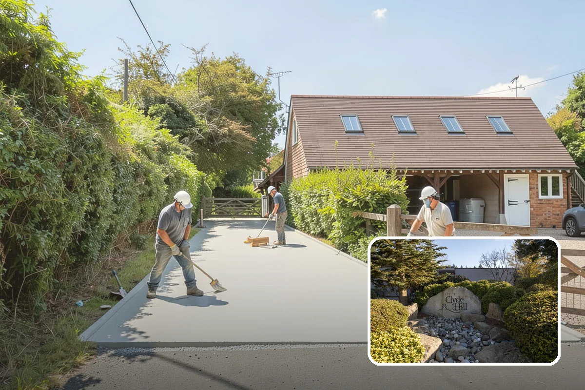 Sidewalk Installation in Clyde Hill, King County, WA - Proper cross-slope prevents standing water and ice