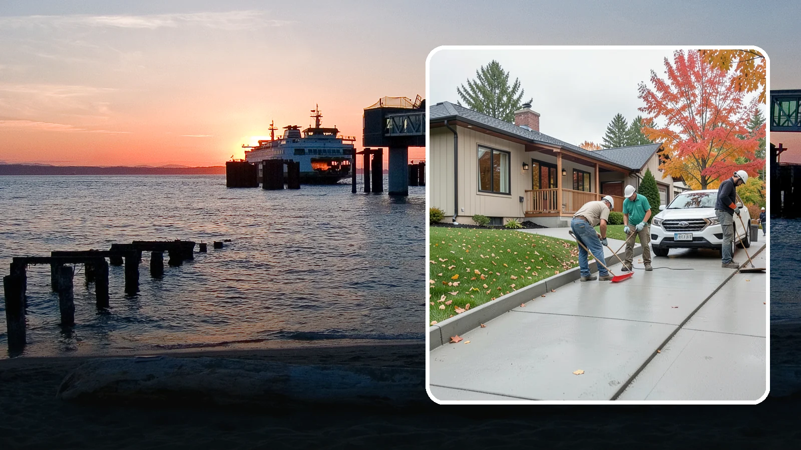 Sidewalk Installation in Edmonds, Snohomish County, WA - Code-compliant sidewalks poured with the slope and jointing needed to stay flat and safe in wet climates.