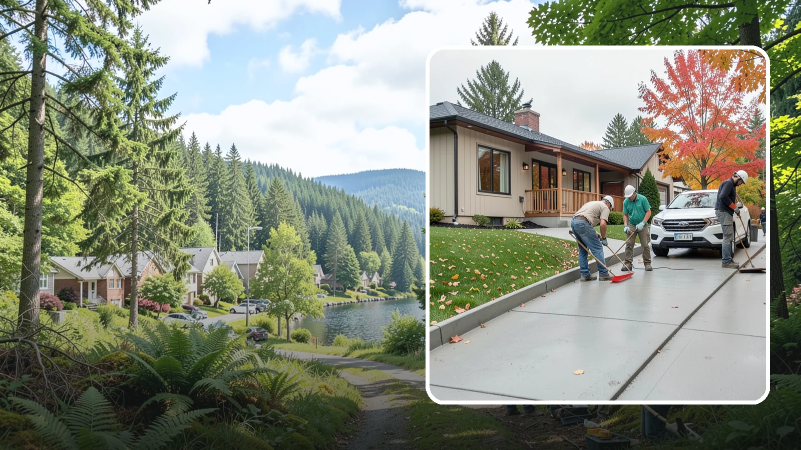 Sidewalk Installation in Lake Forest Park, King County, WA - Code-compliant sidewalks poured with the slope and jointing needed to stay flat and safe in wet climates.