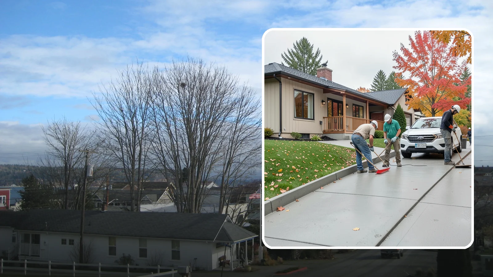 Sidewalk Installation in Langley, Island County, WA - Code-compliant sidewalks poured with the slope and jointing needed to stay flat and safe in wet climates.