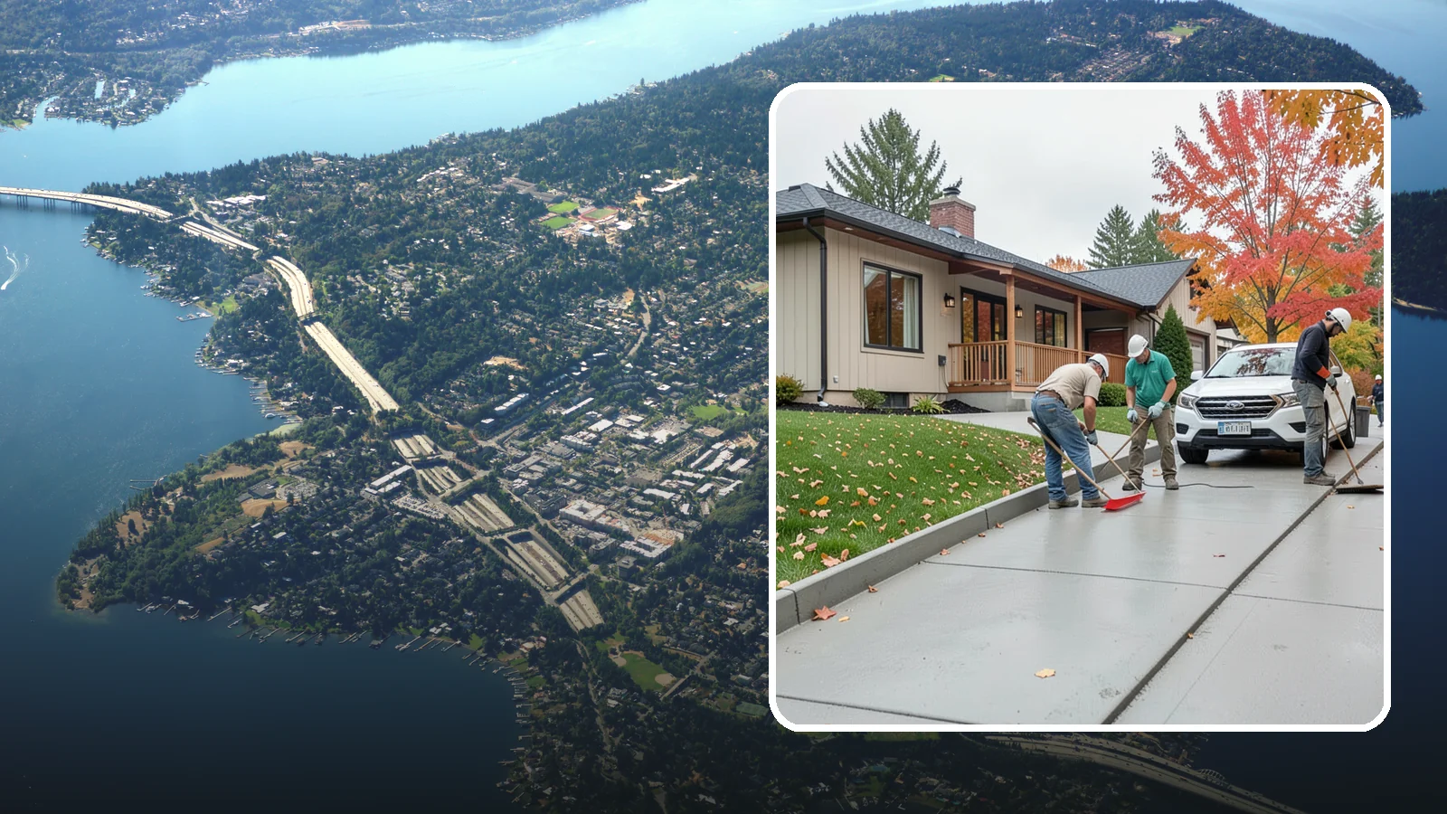 Sidewalk Installation in Mercer Island, King County, WA - Code-compliant sidewalks poured with the slope and jointing needed to stay flat and safe in wet climates.