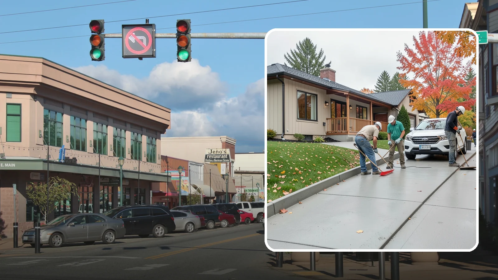 Sidewalk Installation in Monroe, Snohomish County, WA - Code-compliant sidewalks poured with the slope and jointing needed to stay flat and safe in wet climates.
