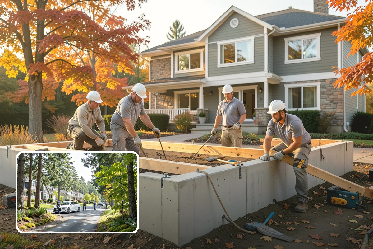 Sidewalk Installation in Normandy Park, King County, WA - Proper cross-slope prevents standing water and ice