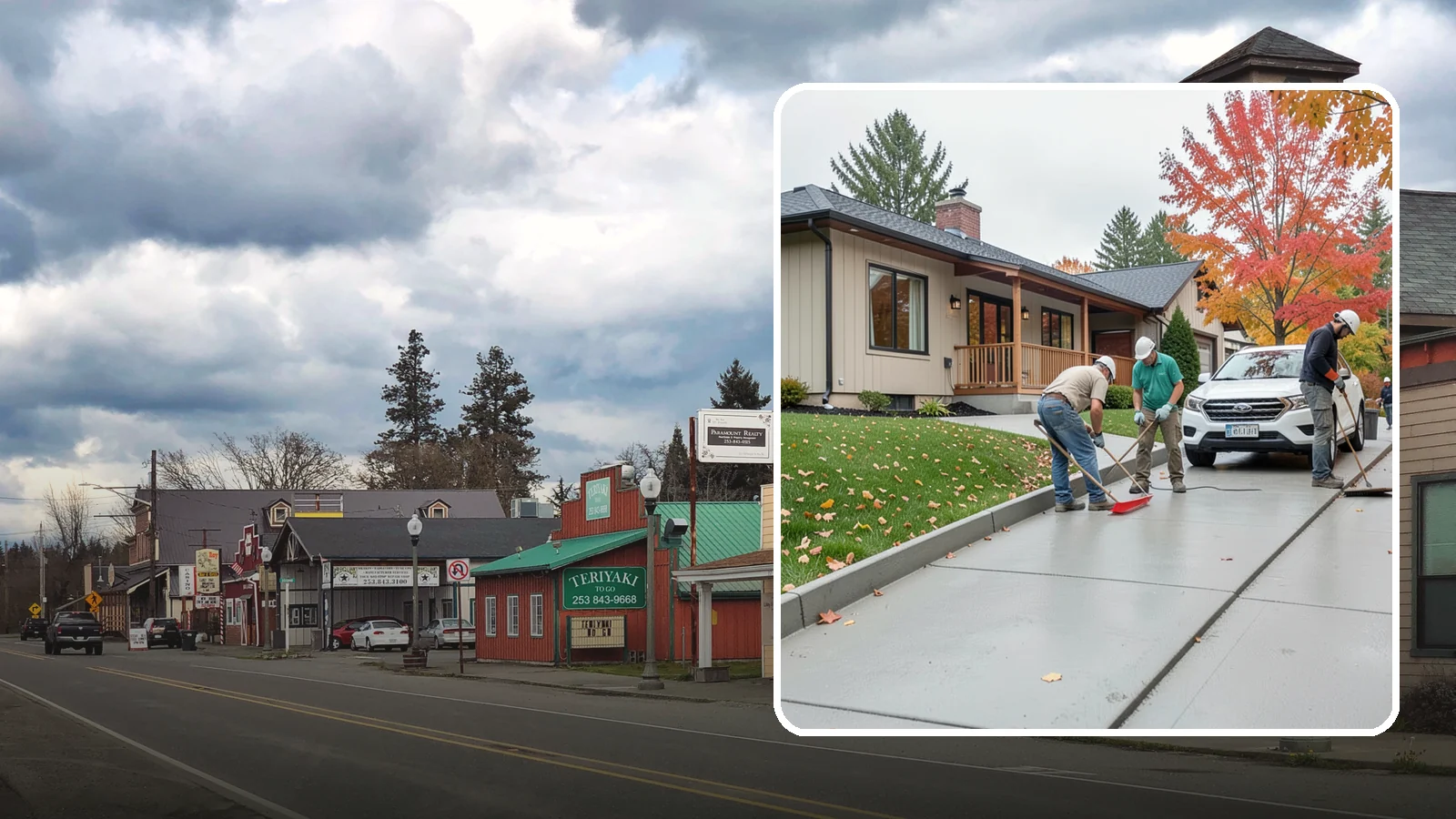 Sidewalk Installation in Roy, Pierce County, WA - Code-compliant sidewalks poured with the slope and jointing needed to stay flat and safe in wet climates.