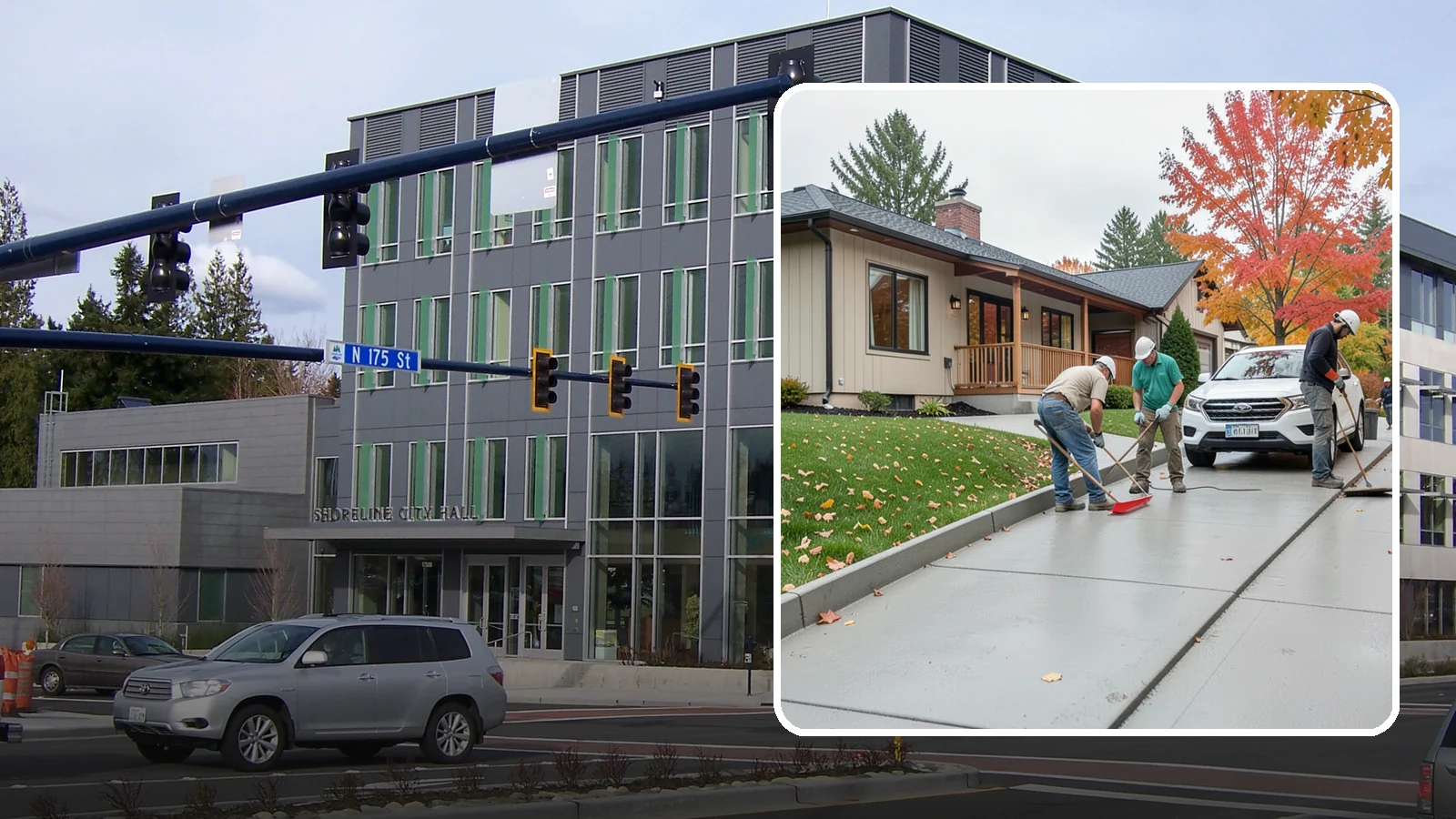 Sidewalk Installation in Shoreline, King County, WA - Code-compliant sidewalks poured with the slope and jointing needed to stay flat and safe in wet climates.