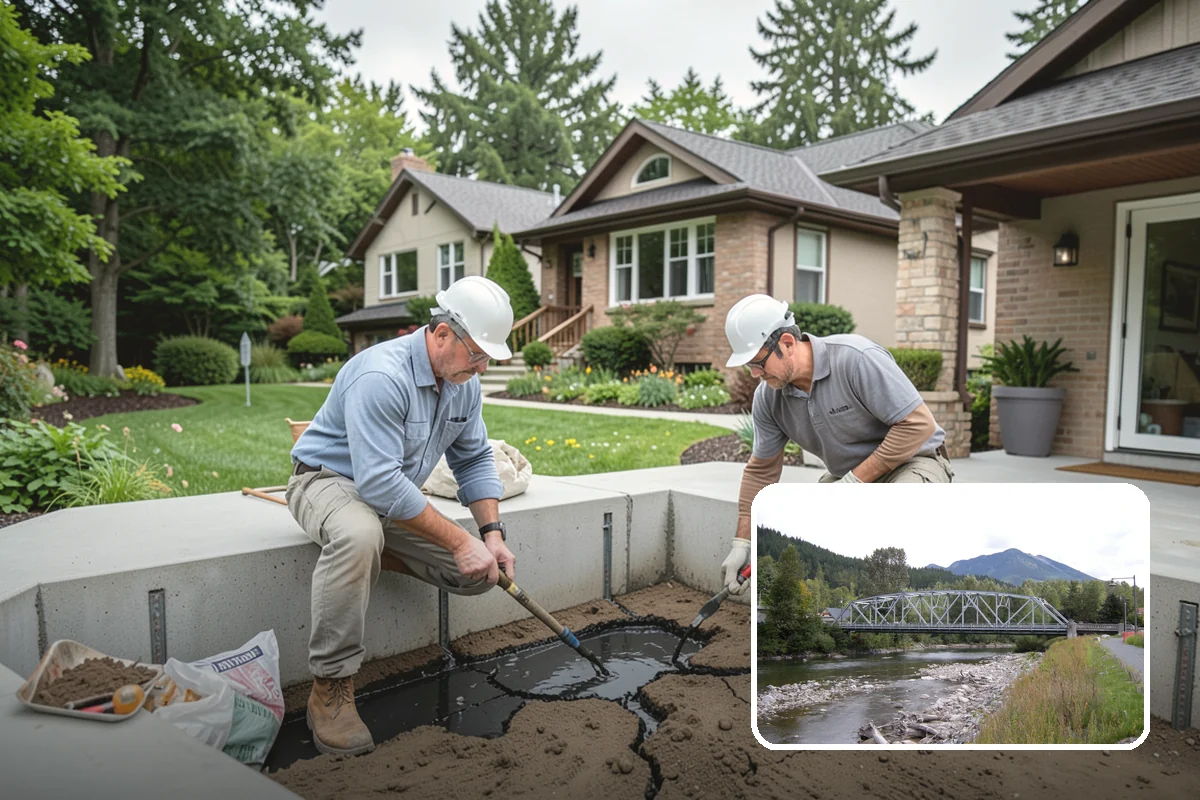 Sidewalk Installation in Skykomish, King County, WA - Proper cross-slope prevents standing water and ice