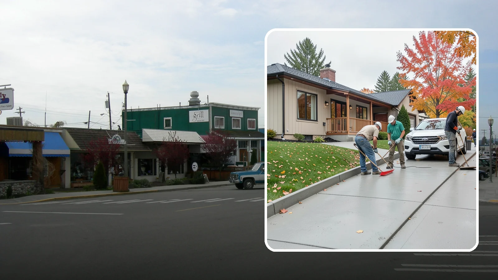 Sidewalk Installation in Stanwood, Snohomish County, WA - Code-compliant sidewalks poured with the slope and jointing needed to stay flat and safe in wet climates.