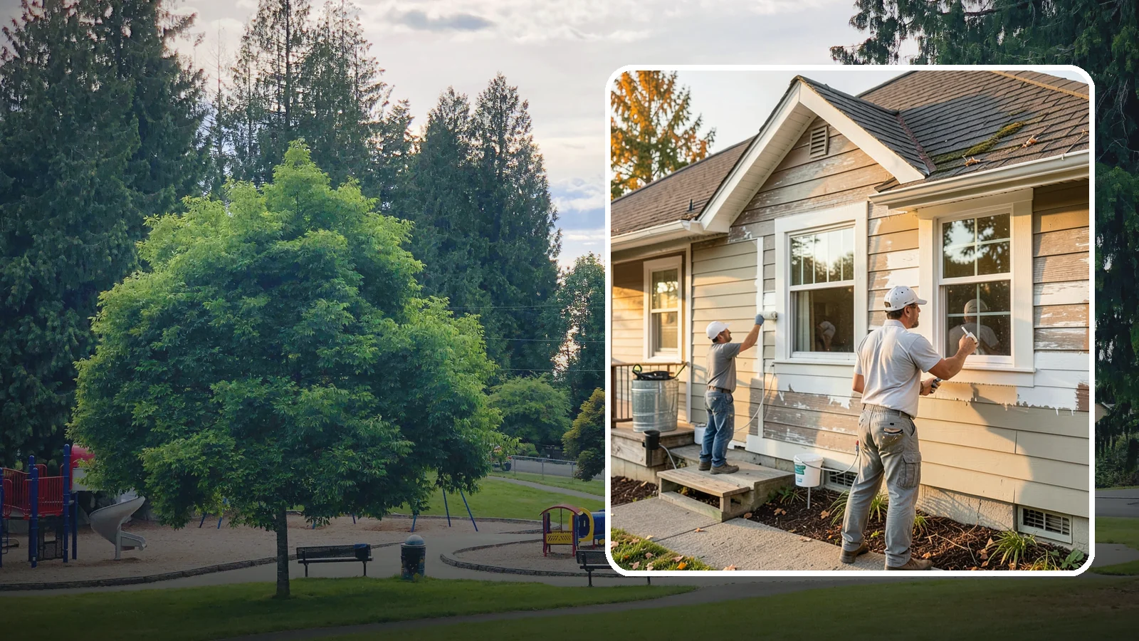 Siding Painting in Bonney Lake, Pierce County, WA - We prep and paint existing siding to renew its appearance and reinforce its defense against PNW moisture.