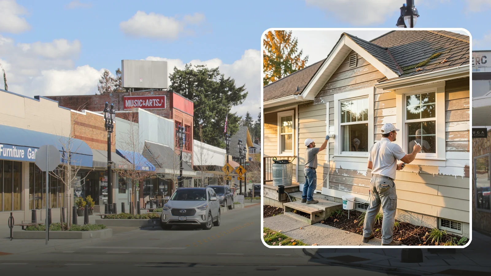 Siding Painting in Bothell, King County, WA - We prep and paint existing siding to renew its appearance and reinforce its defense against PNW moisture.