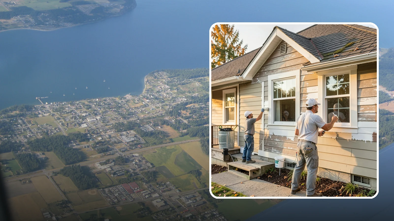 Siding Painting in Coupeville, Island County, WA - We prep and paint existing siding to renew its appearance and reinforce its defense against PNW moisture.