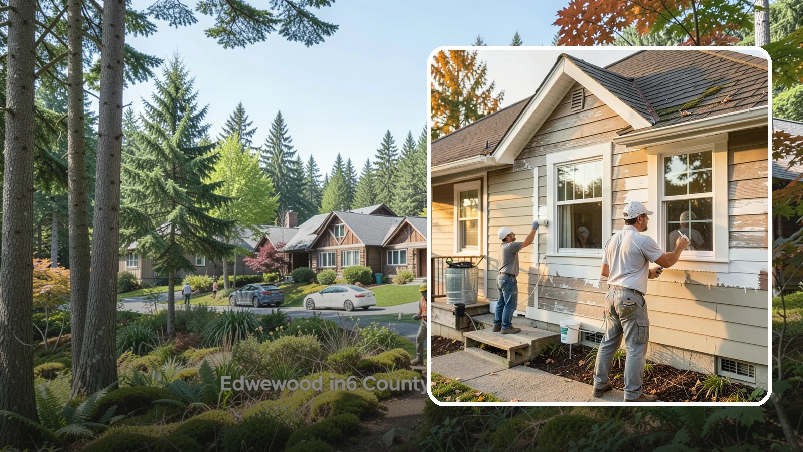 Siding Painting in Edgewood, Pierce County, WA - We prep and paint existing siding to renew its appearance and reinforce its defense against PNW moisture.