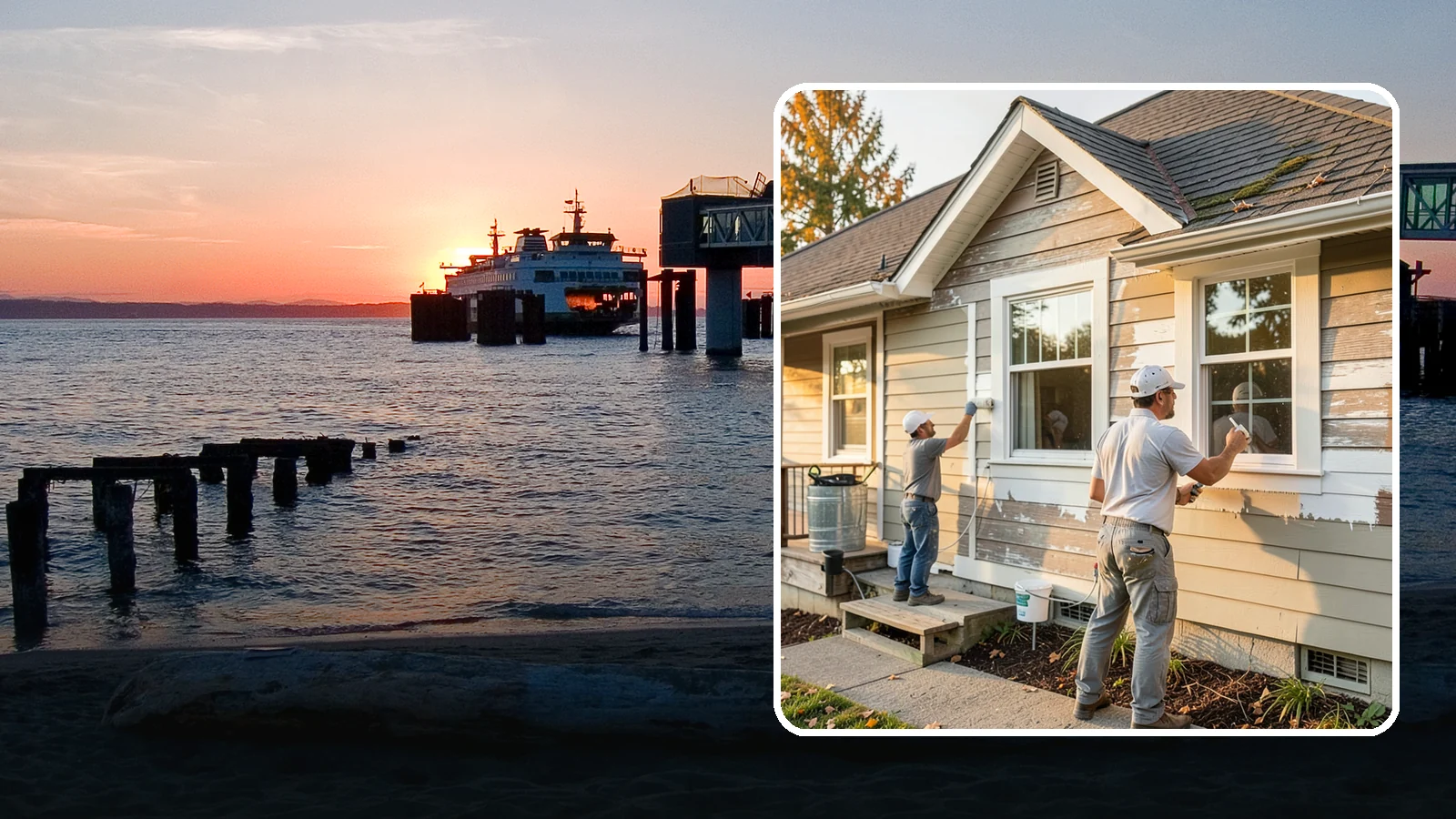Siding Painting in Edmonds, Snohomish County, WA - We prep and paint existing siding to renew its appearance and reinforce its defense against PNW moisture.