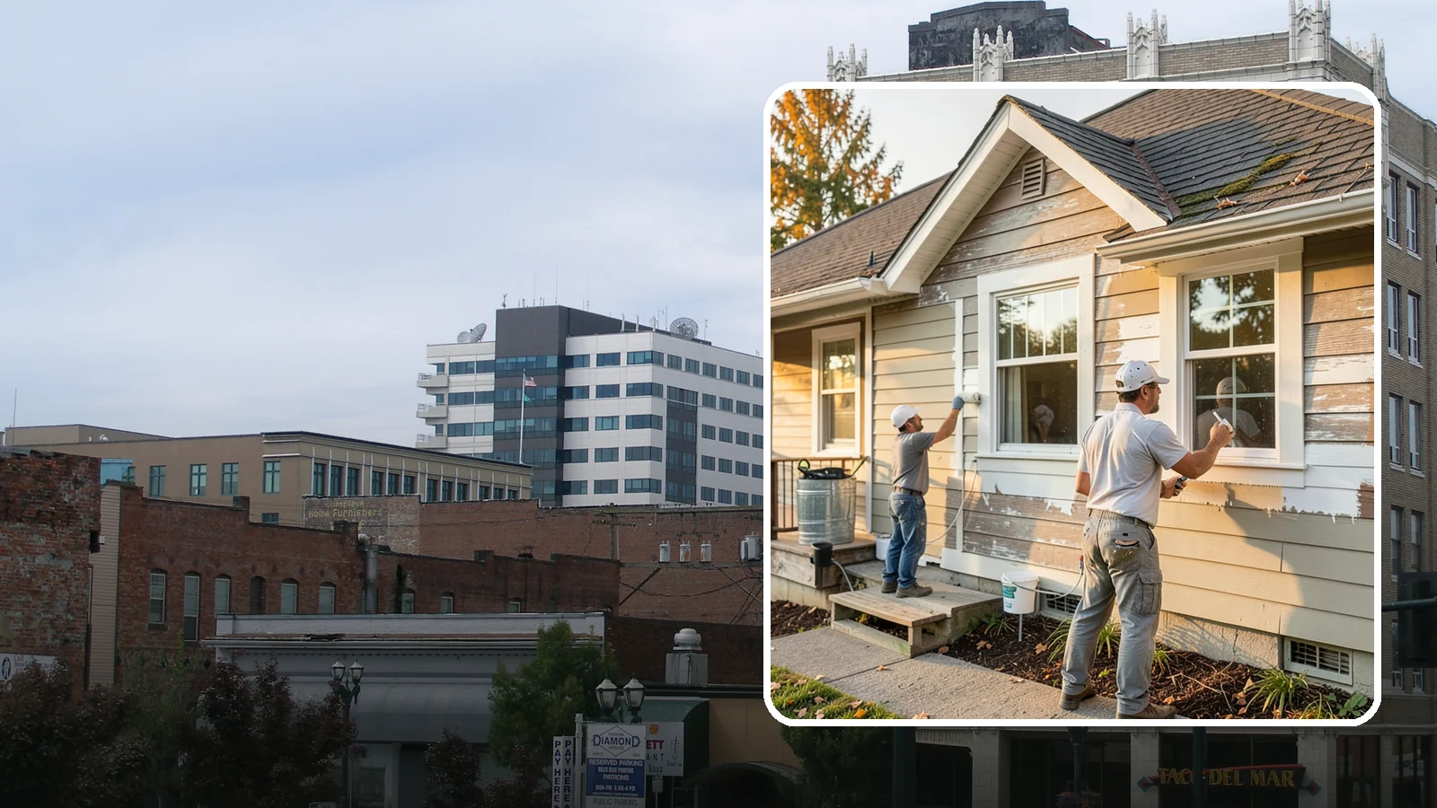 Siding Painting in Everett, Snohomish County, WA - We prep and paint existing siding to renew its appearance and reinforce its defense against PNW moisture.