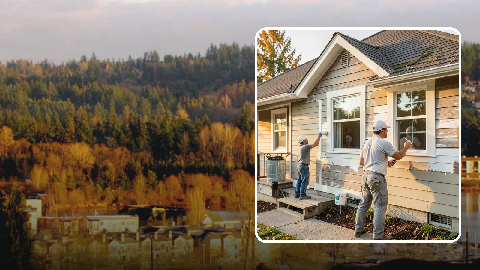 Siding Painting in Kenmore, King County, WA - We prep and paint existing siding to renew its appearance and reinforce its defense against PNW moisture.